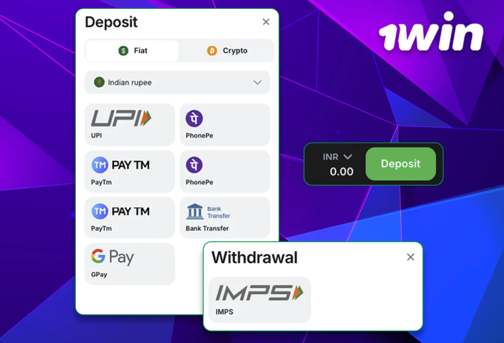 Payment 1win India