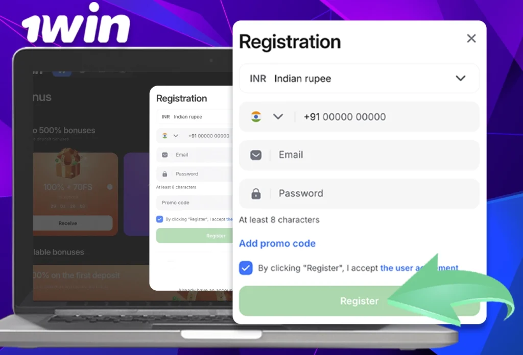 How to Register and betting at 1win India