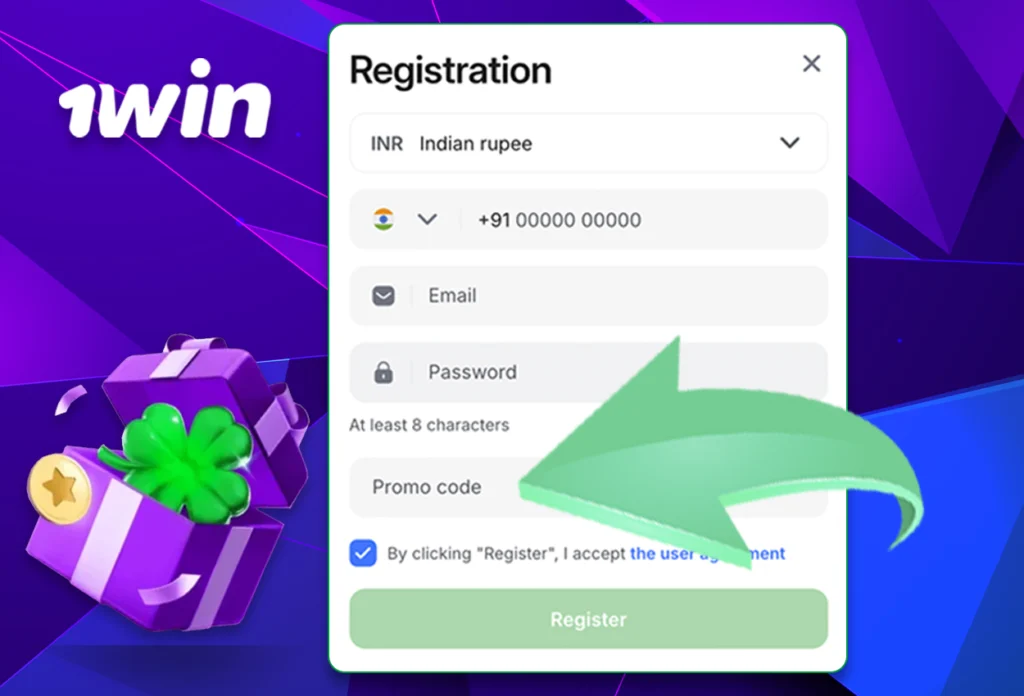 Register and get a bonus on 1win India